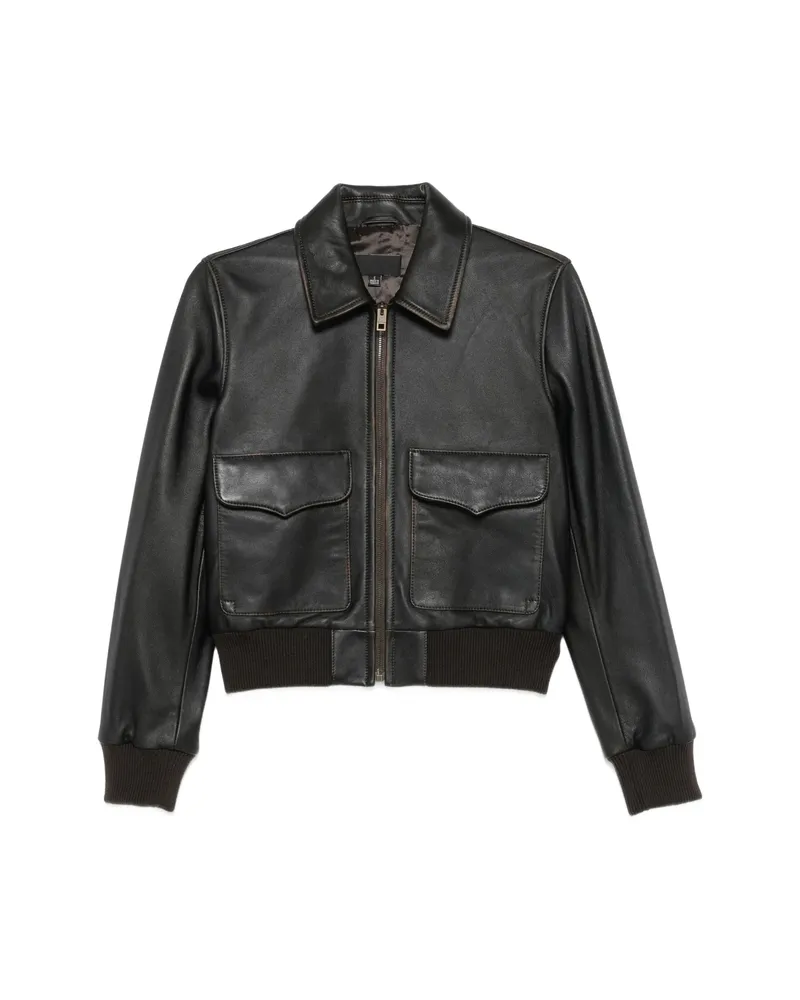 Nili Lotan Redley Zip-up Leather Jacket Black