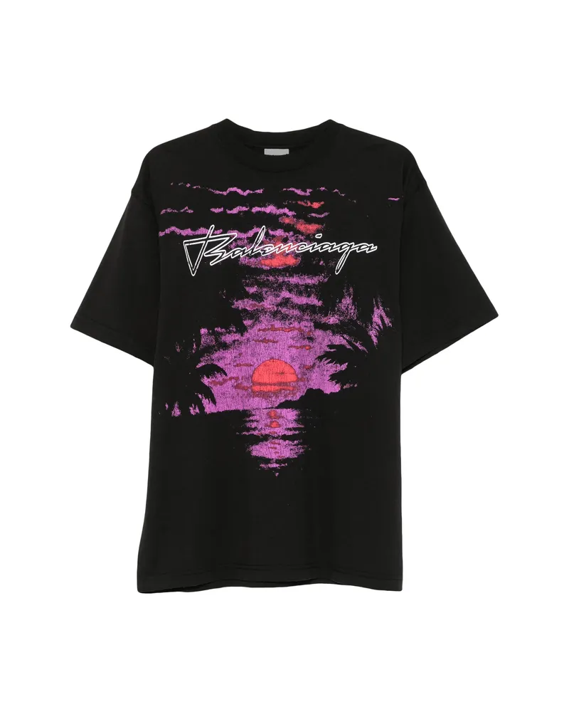 Balenciaga Dream Medium Fit T-shirt In Black Black