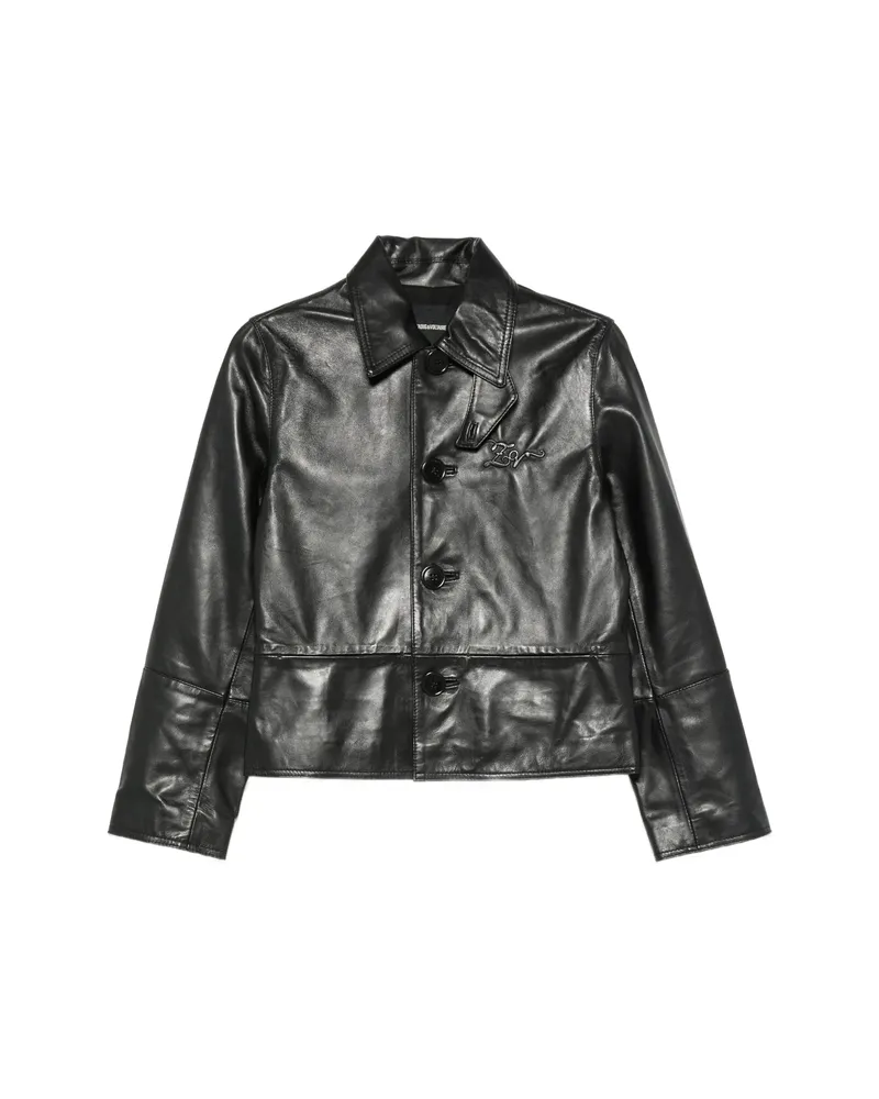 Zadig & Voltaire Leather Button-up Jacket Black