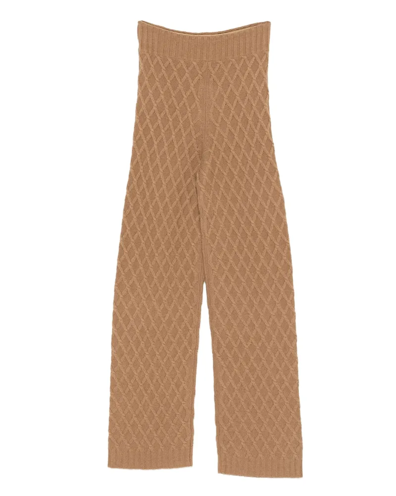 Max Mara High-waist Knitted Trousers Brown