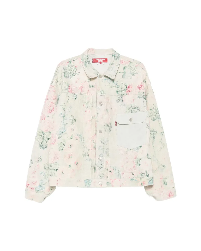 Junya Watanabe Floral-print Panelled Jacket Neutrals