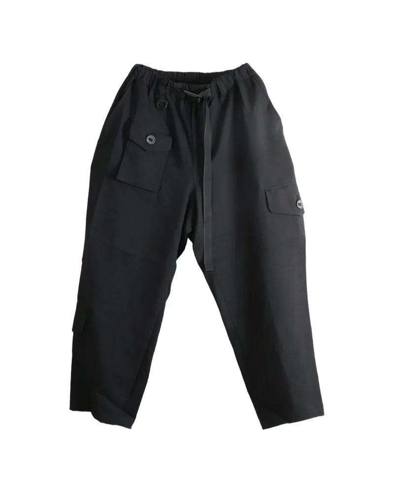Y-3 Belted Wide-leg Trousers Black