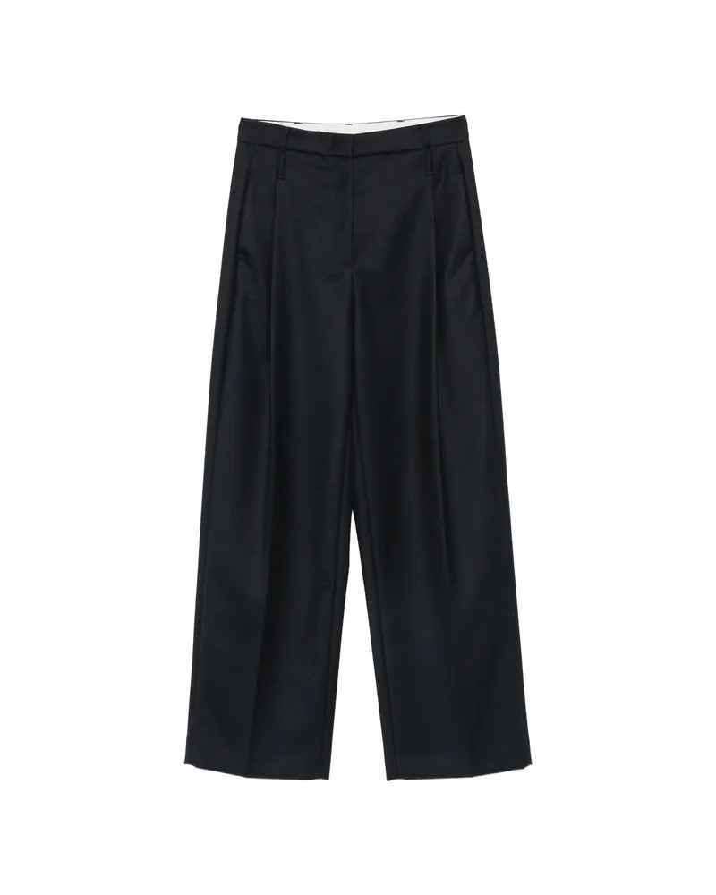 TELA Pleated Wide-leg Trousers Black