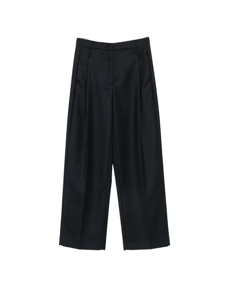 TELA Pleated Wide-leg Trousers Black