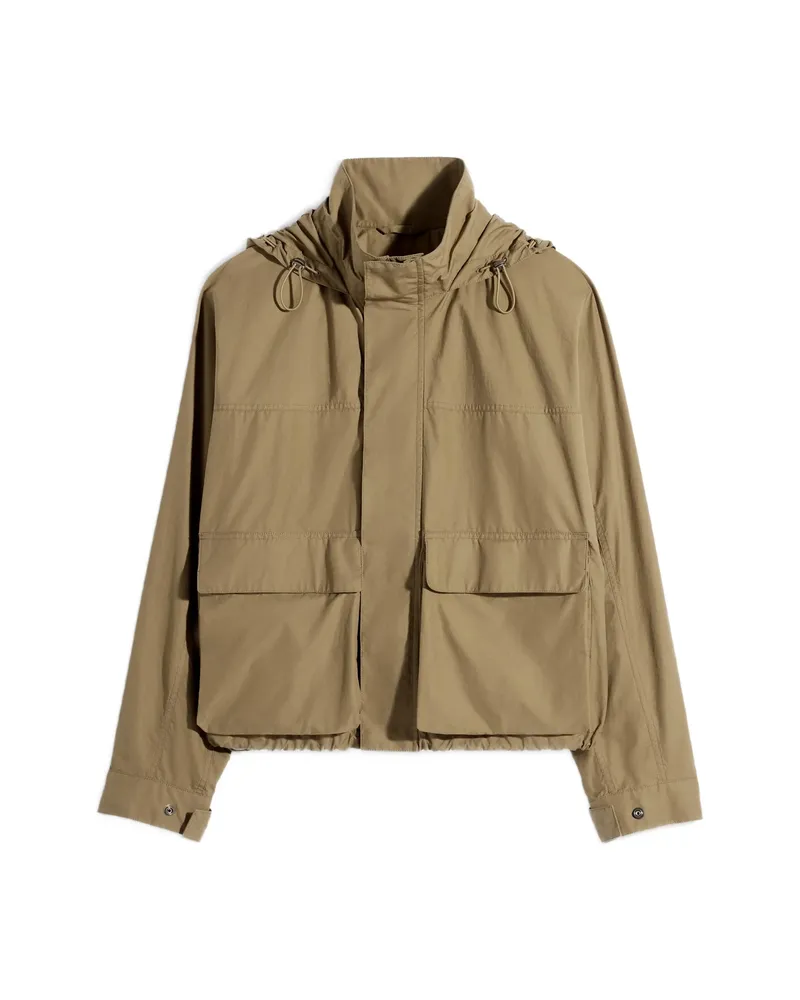 Christophe Lemaire Hooded Pockets Rain Parka Neutrals
