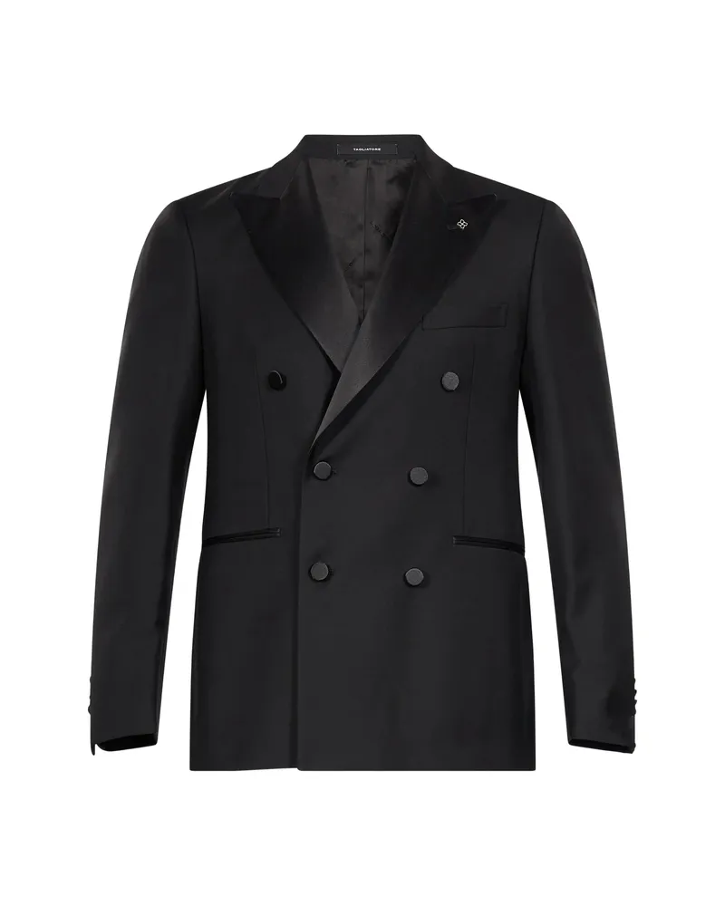Tagliatore Double-breasted Peak-lapel Suit Black