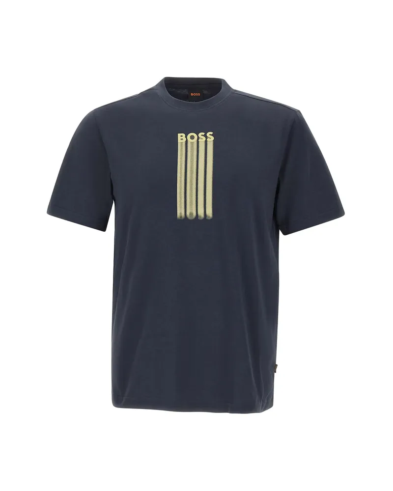 HUGO BOSS Logo-detail T-shirt Blue