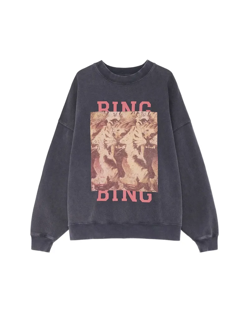 Anine Bing MILES SWEATSHIRT TIGER BING - WASHED BLACK Grey