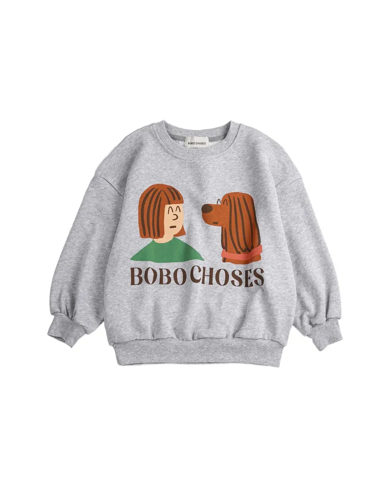 BOBO CHOSES Friends In A Pickle Graphic Sweatshirt Grey