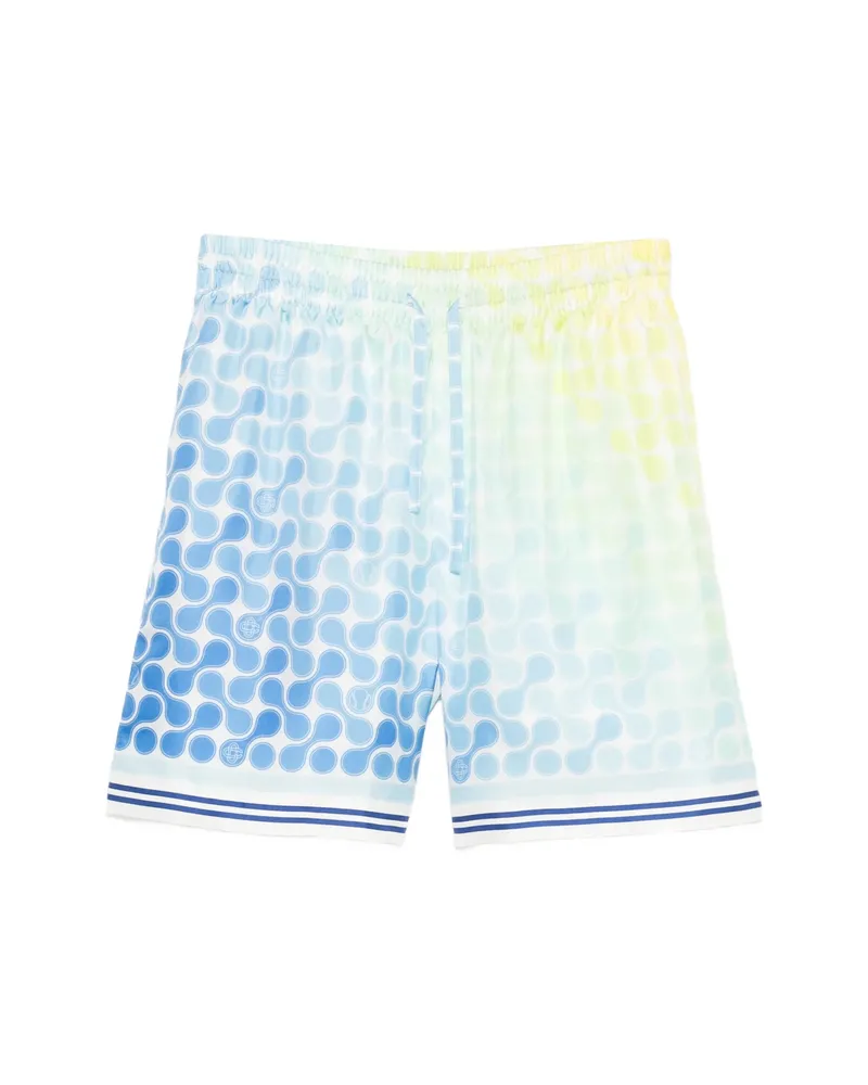 Casablanca Paris Elasticated Patterned Shorts Blue