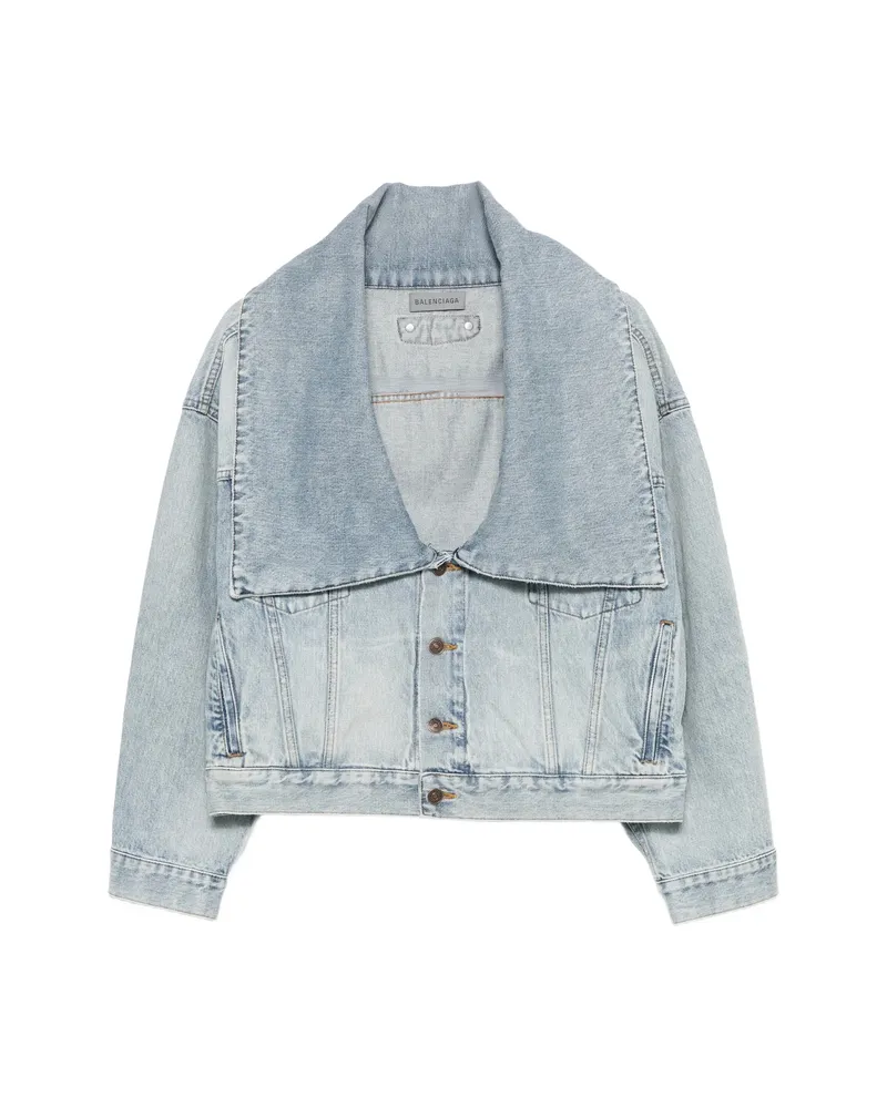 Balenciaga Oversized-collar Denim Jacket Blue