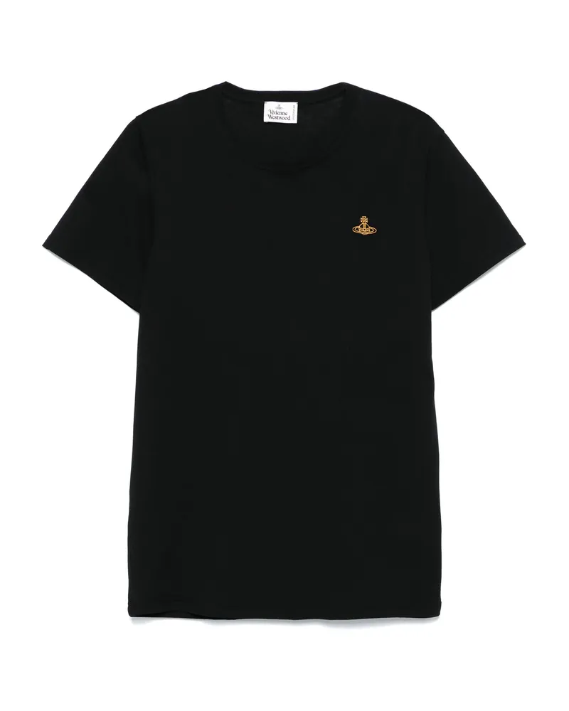 Vivienne Westwood Embroidered Cotton T-shirt Black