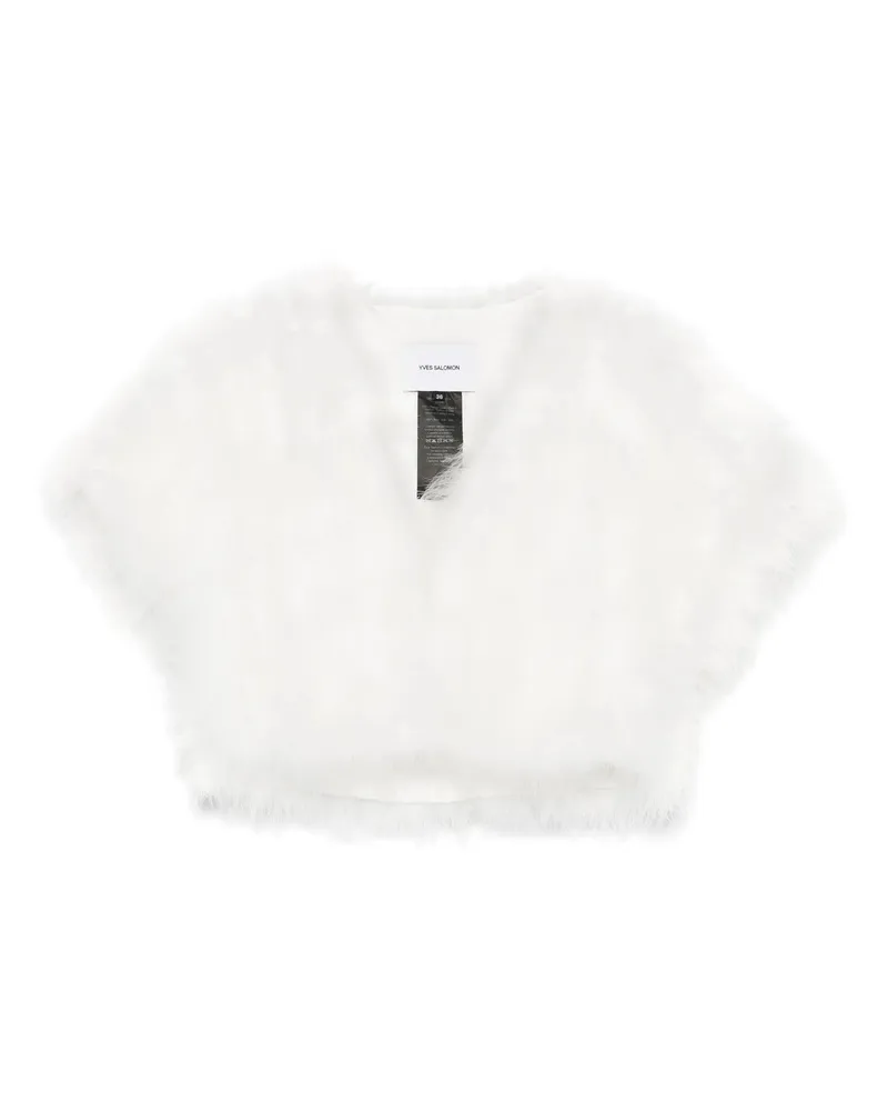 Yves Salomon Feather Jacket White