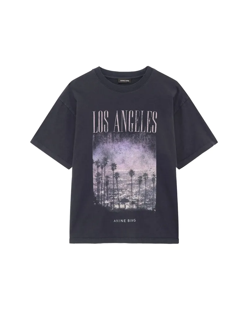 Anine Bing Cade Tee Los Angeles - Washed Black Black