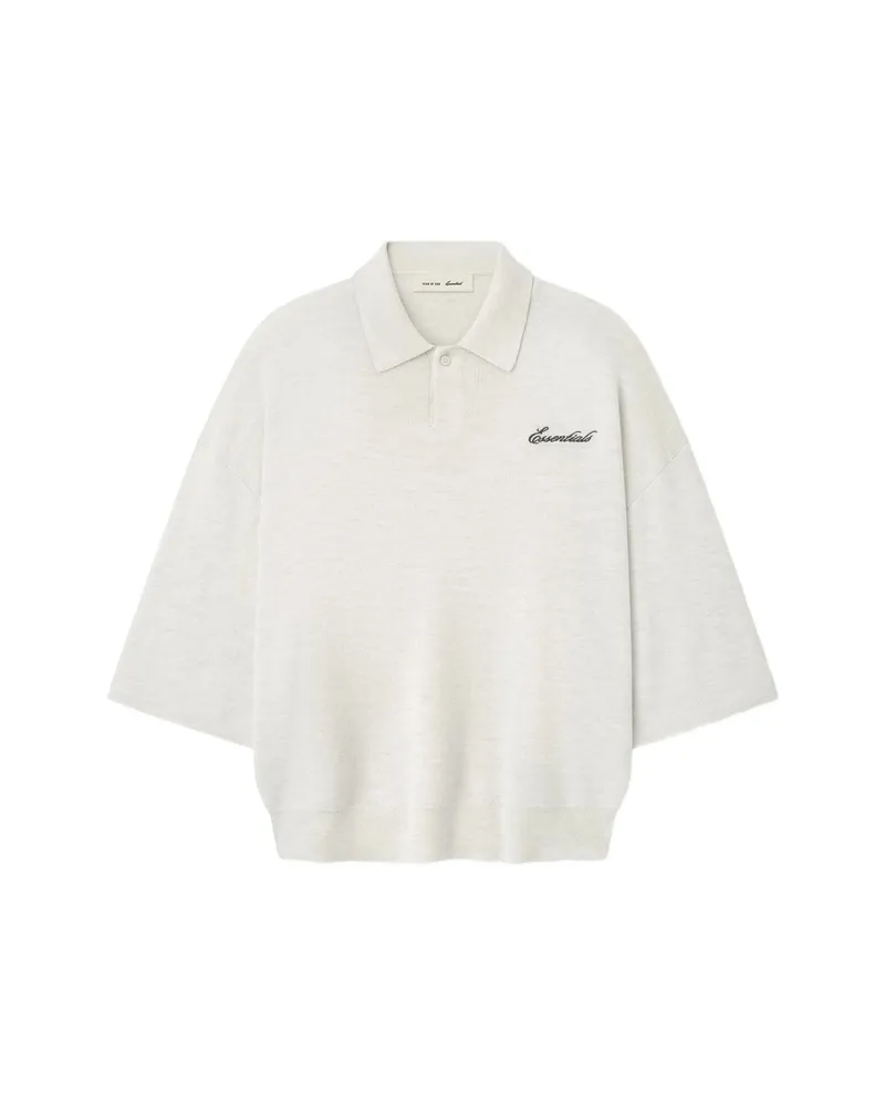 Fear of God Essentials Logo-embroidered Polo Shirt Grey