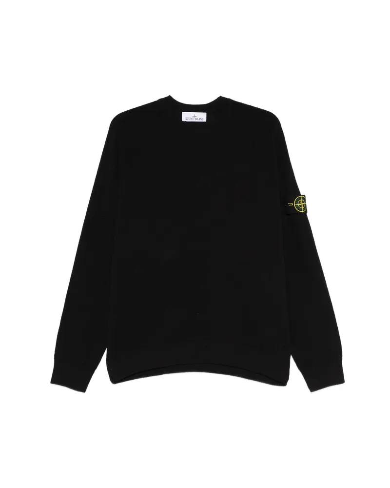 Stone Island Logo-patch Crew-neck Sweater Black