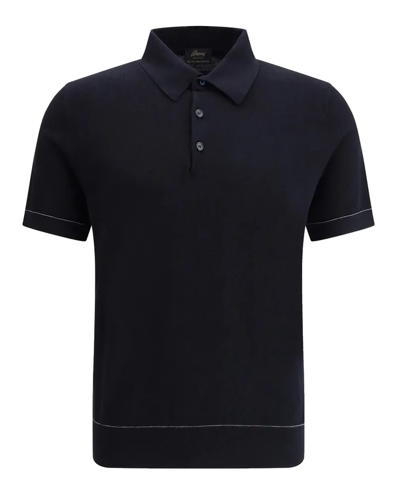 Brioni Sea Island Polo Shirt Blue