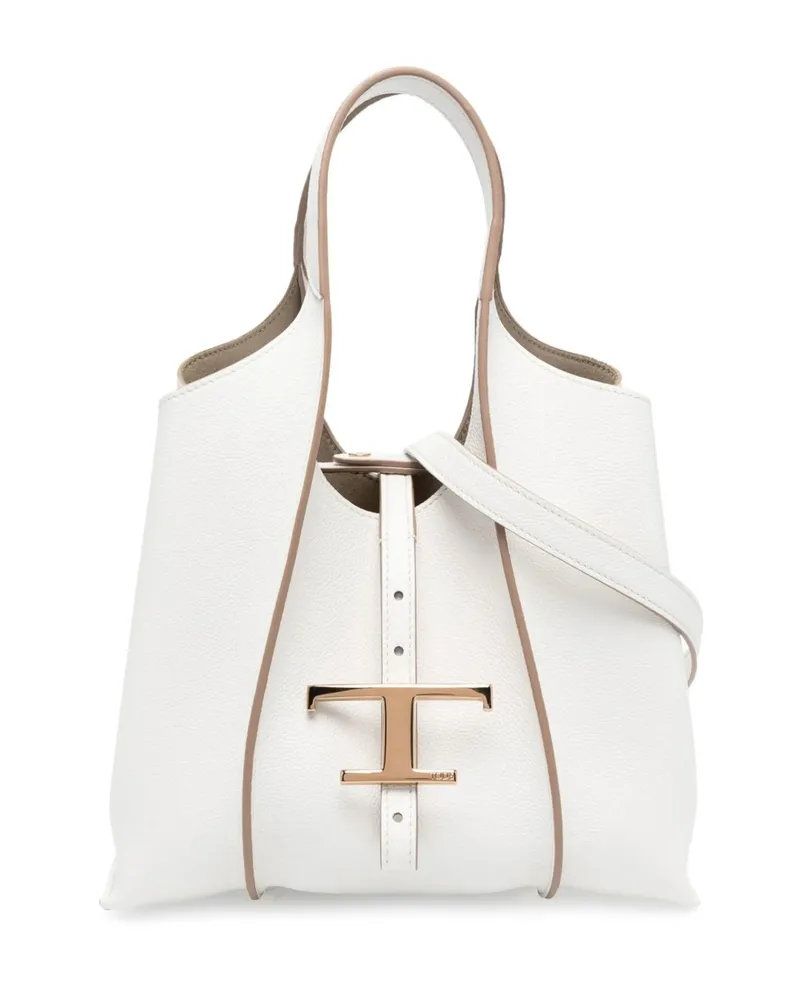 TOD'S Timeless Logo Charm Tote Bag White