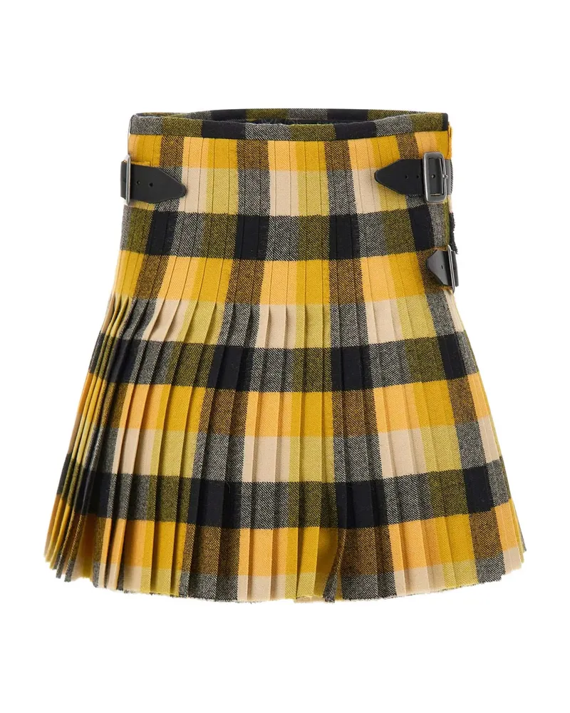 Vivienne Westwood Pleated Buckle Mini Skirt Yellow