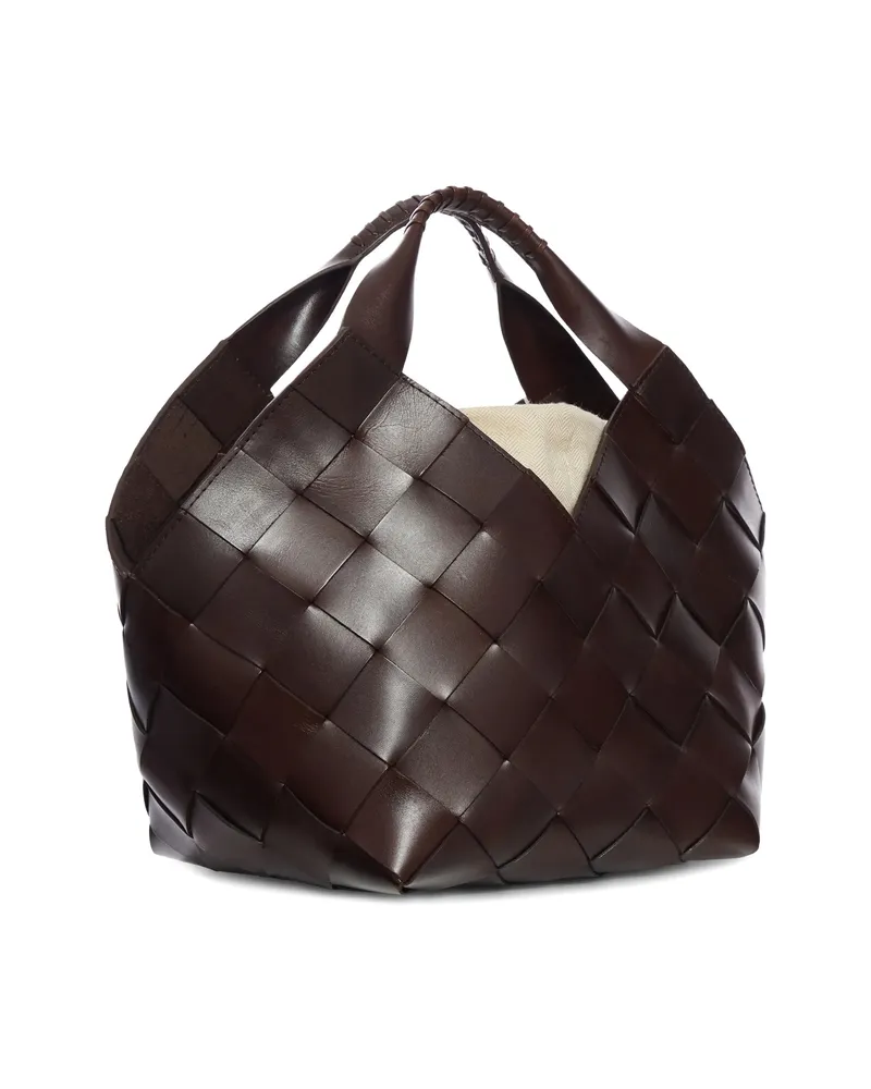 Dragon Diffusion Small Woven-design Tote Bag Brown
