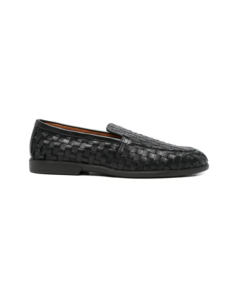 Santoni Woven Loafers Black