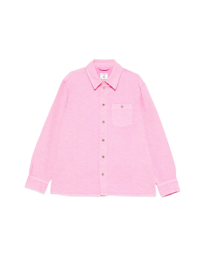 Casablanca Paris Logo-pattern Denim Shirt Pink