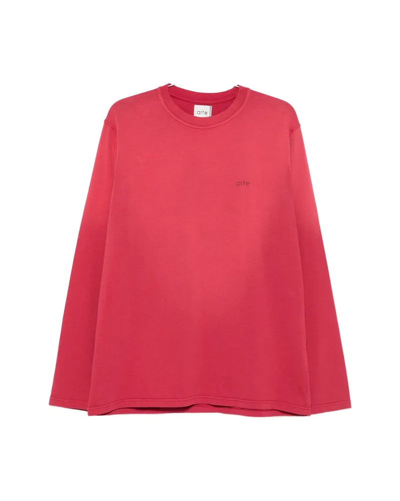 Arte Antwerp Logo-print Long-sleeve Top Red