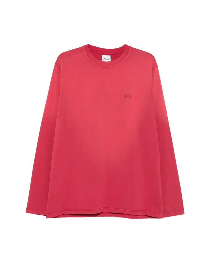 Arte Antwerp Logo-print Long-sleeve Top Red