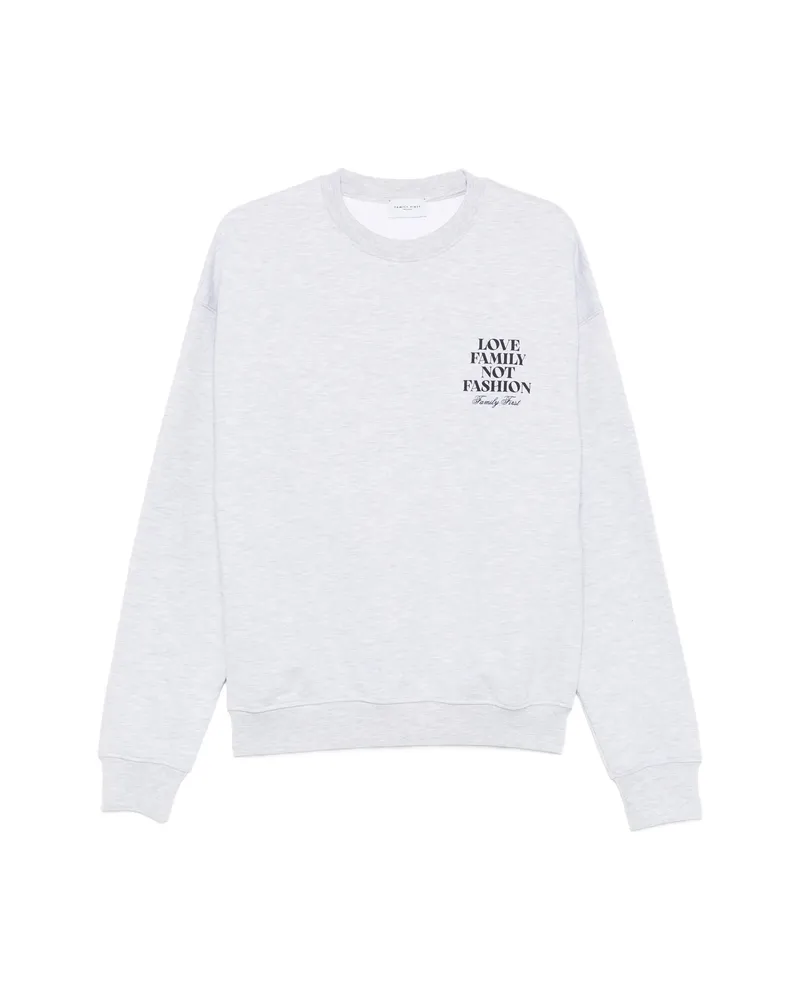 Family First Lettering Sweatshirt Grey