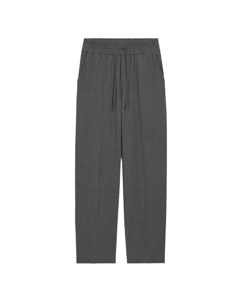 AMI Paris Elasticated-waist Wool Trousers Grey