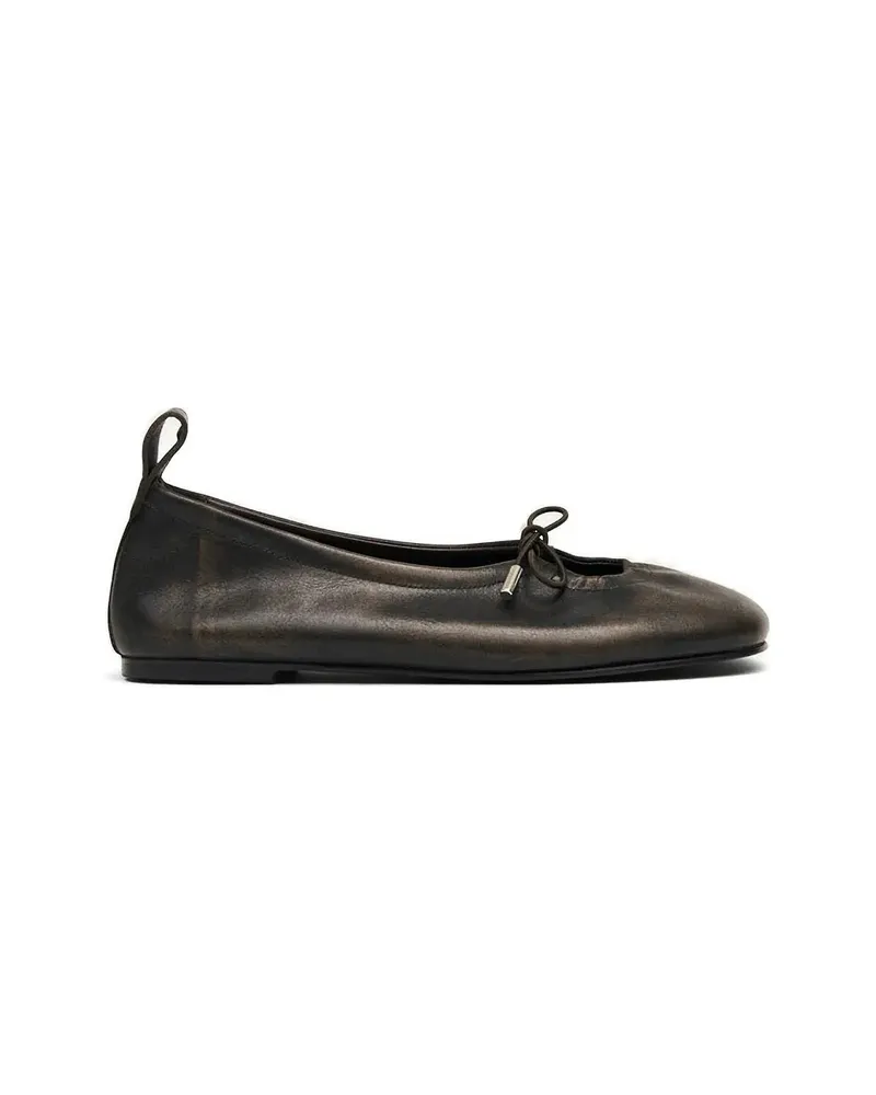 Alohas Rosalind Tie Detail Ballet Flats Brown
