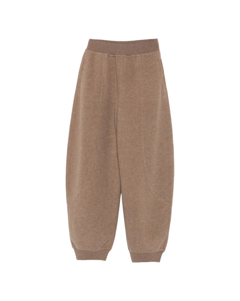 Max Mara Ribbed-knit Trousers Neutrals