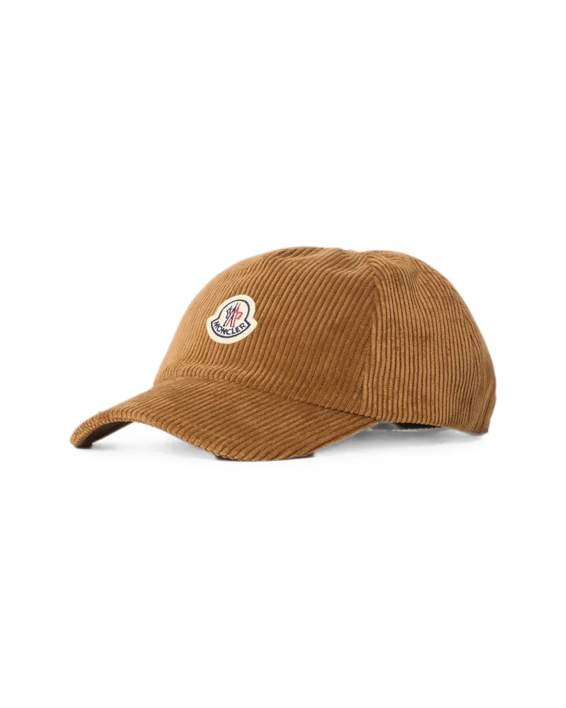 Moncler Logo-patch Corduroy Baseball Cap Brown