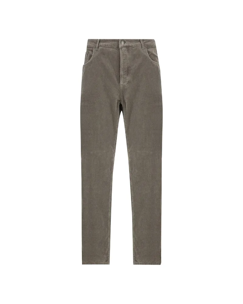 Brunello Cucinelli Corduroy Straight-leg Trousers Grey