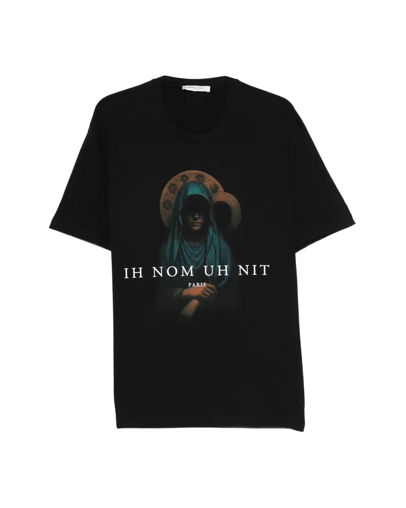 IH NOM UH NIT Holy Mary-print T-shirt Black