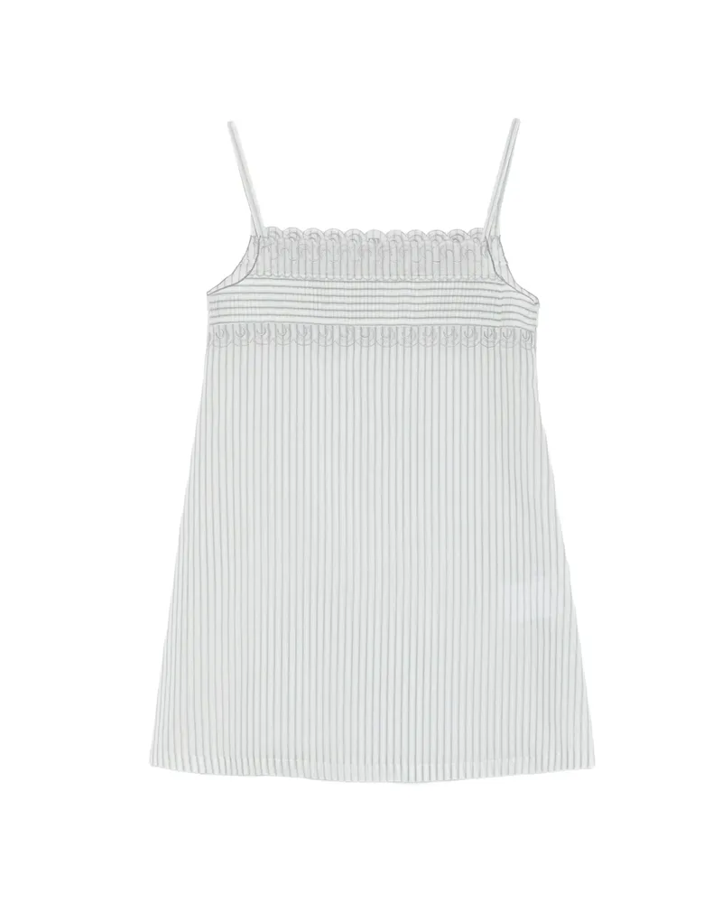 LOW CLASSIC Striped Lace Mini Dress White