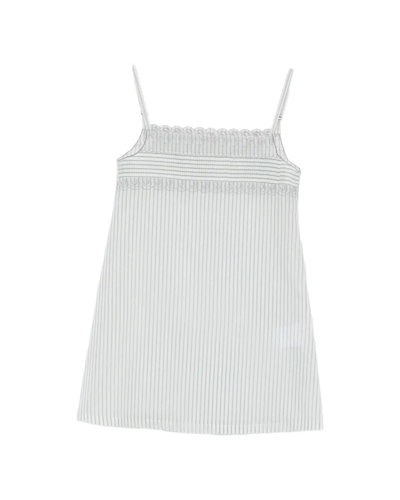 LOW CLASSIC Striped Lace Mini Dress White