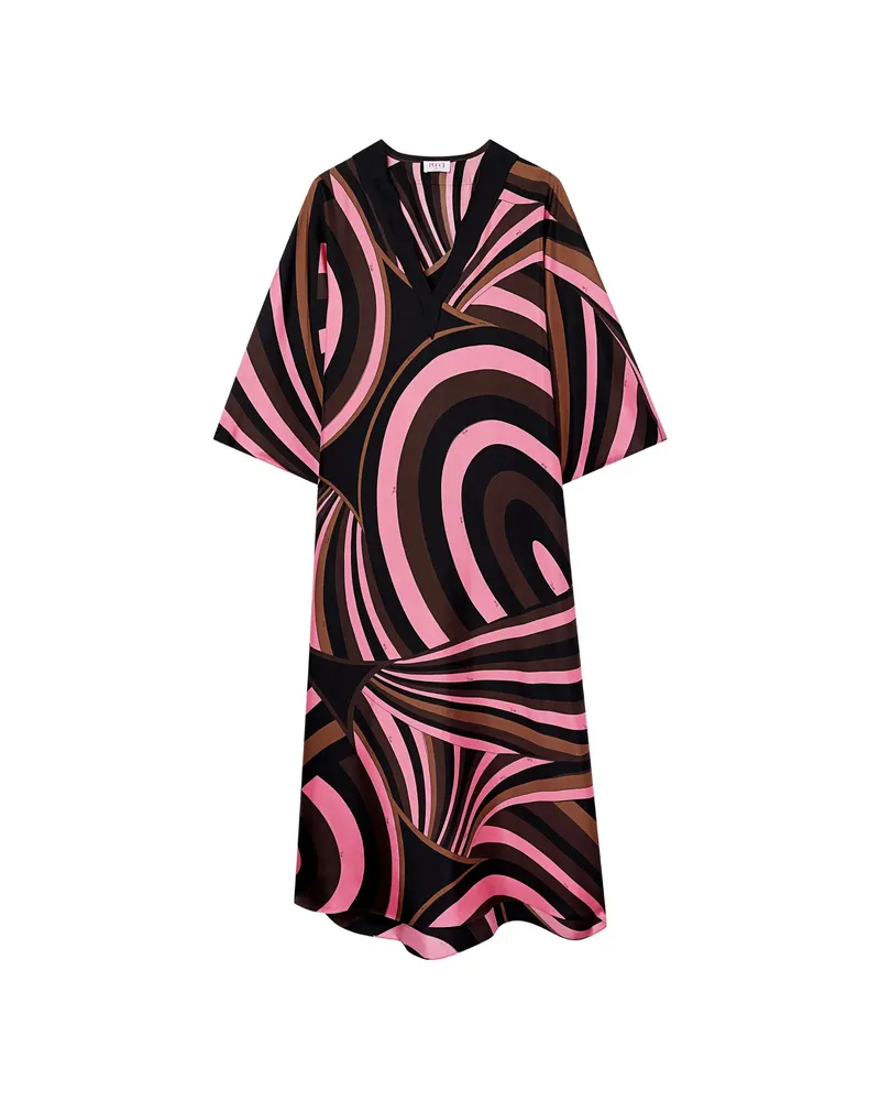 Emilio Pucci Iride-print Silk Kaftan Black