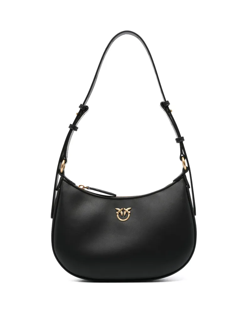 Pinko Love Birds Leather Shoulder Bag Black