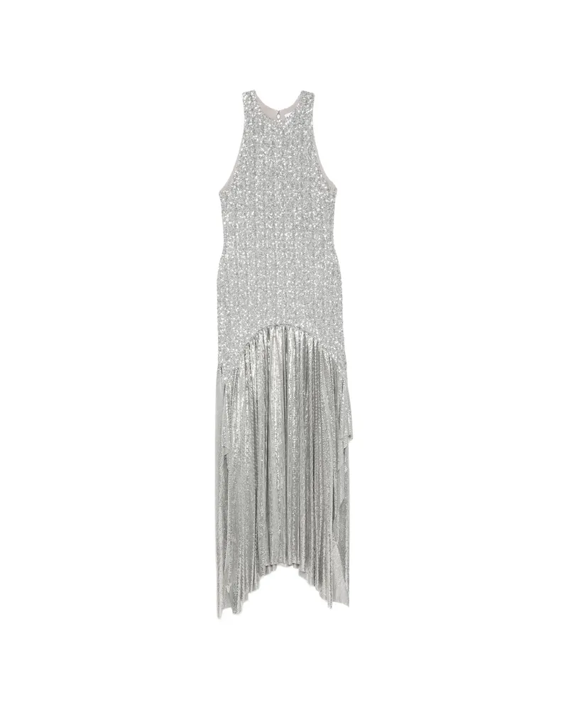Paco Rabanne Sequin-embellished Chainmail Asymmetric Dress Silver