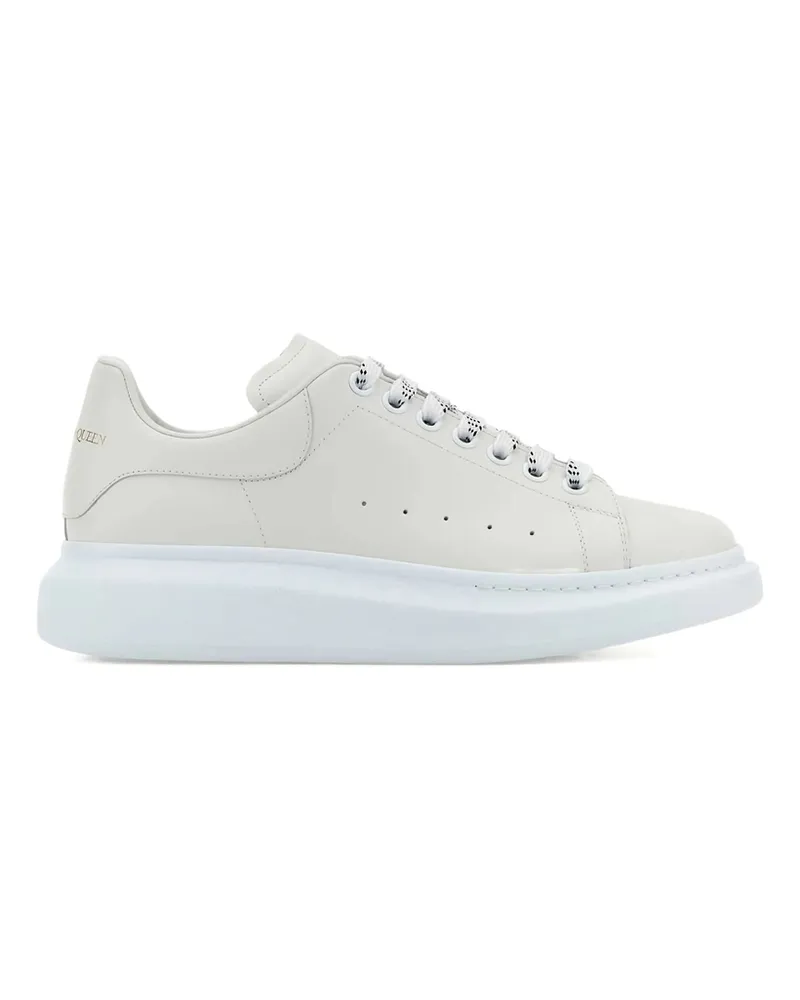 Alexander McQueen Oversized Leather Lace-up Sneakers White
