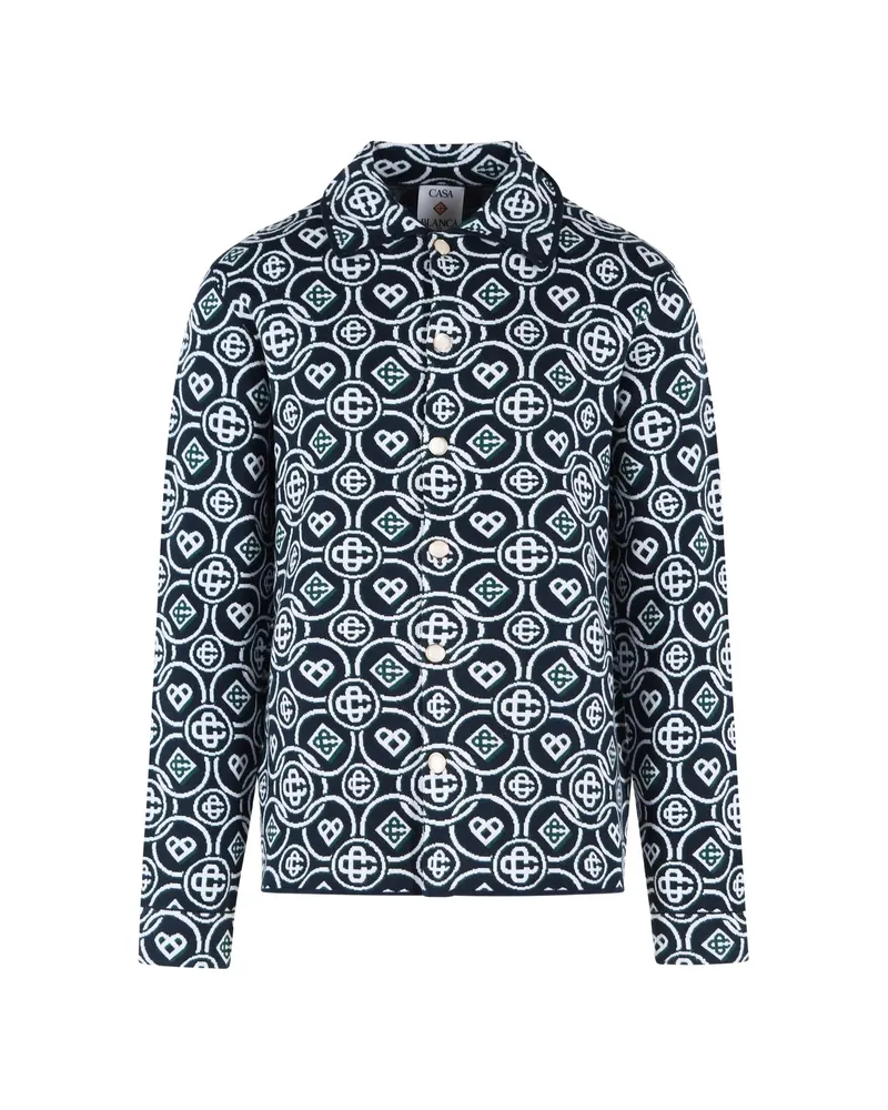 Casablanca Paris CC Monogram Cotton Shirt Blue