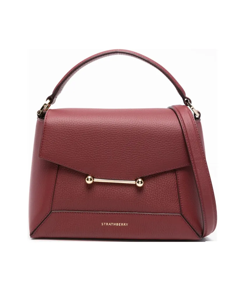 Strathberry Nano Mosaic Top-handle Bar-detail Tote Bag Red