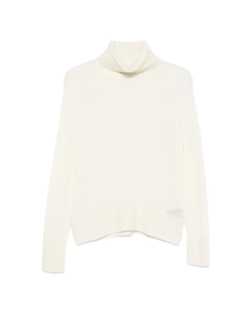 ARAGONA Roll-neck Ribbed-trim Sweater Neutrals