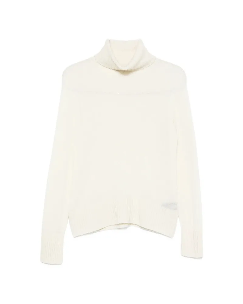ARAGONA Roll-neck Ribbed-trim Sweater Neutrals