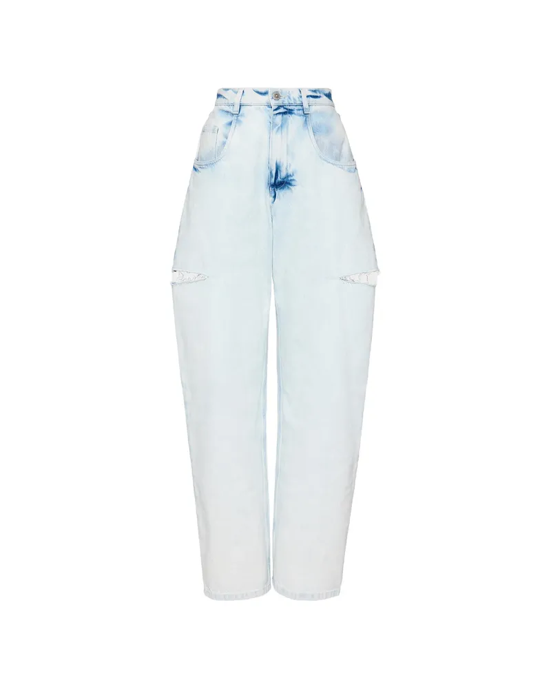 Maison Margiela Slashed Barrel-leg Jeans Blue