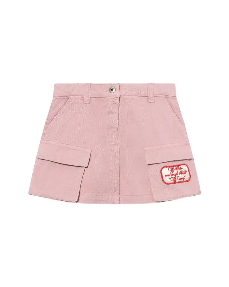 OFF-WHITE Satin Patch Cargo Skirt Pink