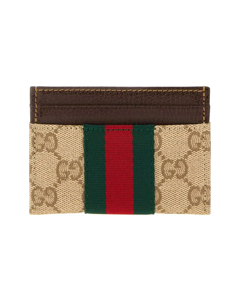 Gucci GG Canvas Card Holder Neutrals