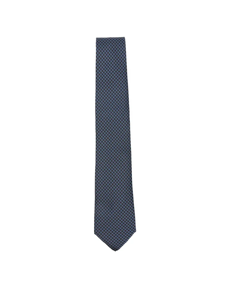 Canali Geometric-patterned Tie Blue