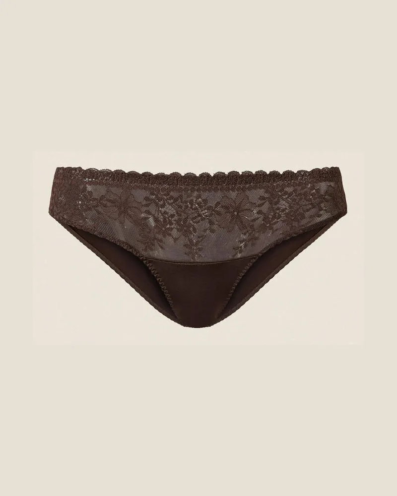 Twin-Set Unterwäsche und Nachtwäsche - Slip aus Spitze und Charmeuse, Black Chocolate, Größe Black